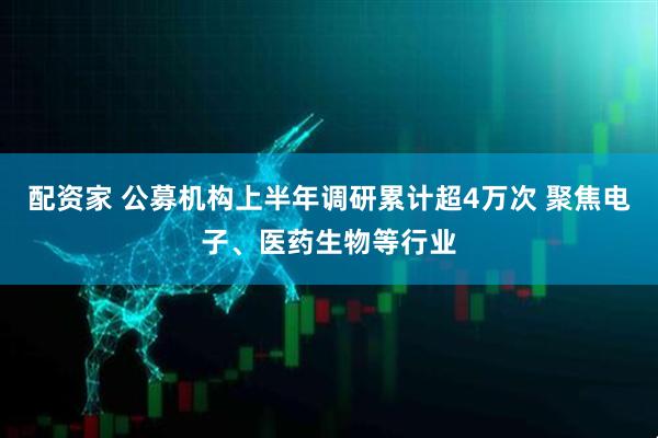 配资家 公募机构上半年调研累计超4万次 聚焦电子、医药生物等行业